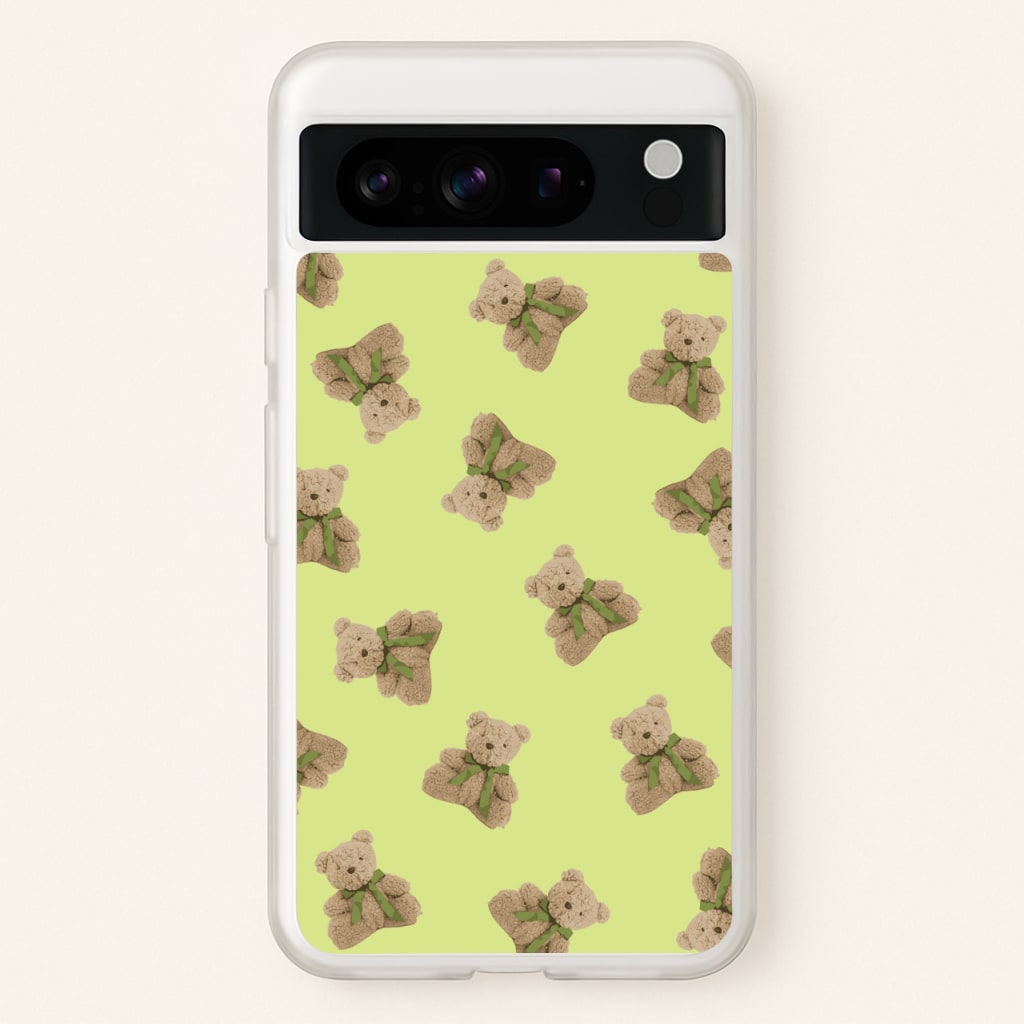 Green Teddy Bears - Clean Girl Aesthetic Phone Case for Google Pixel 8 Pro