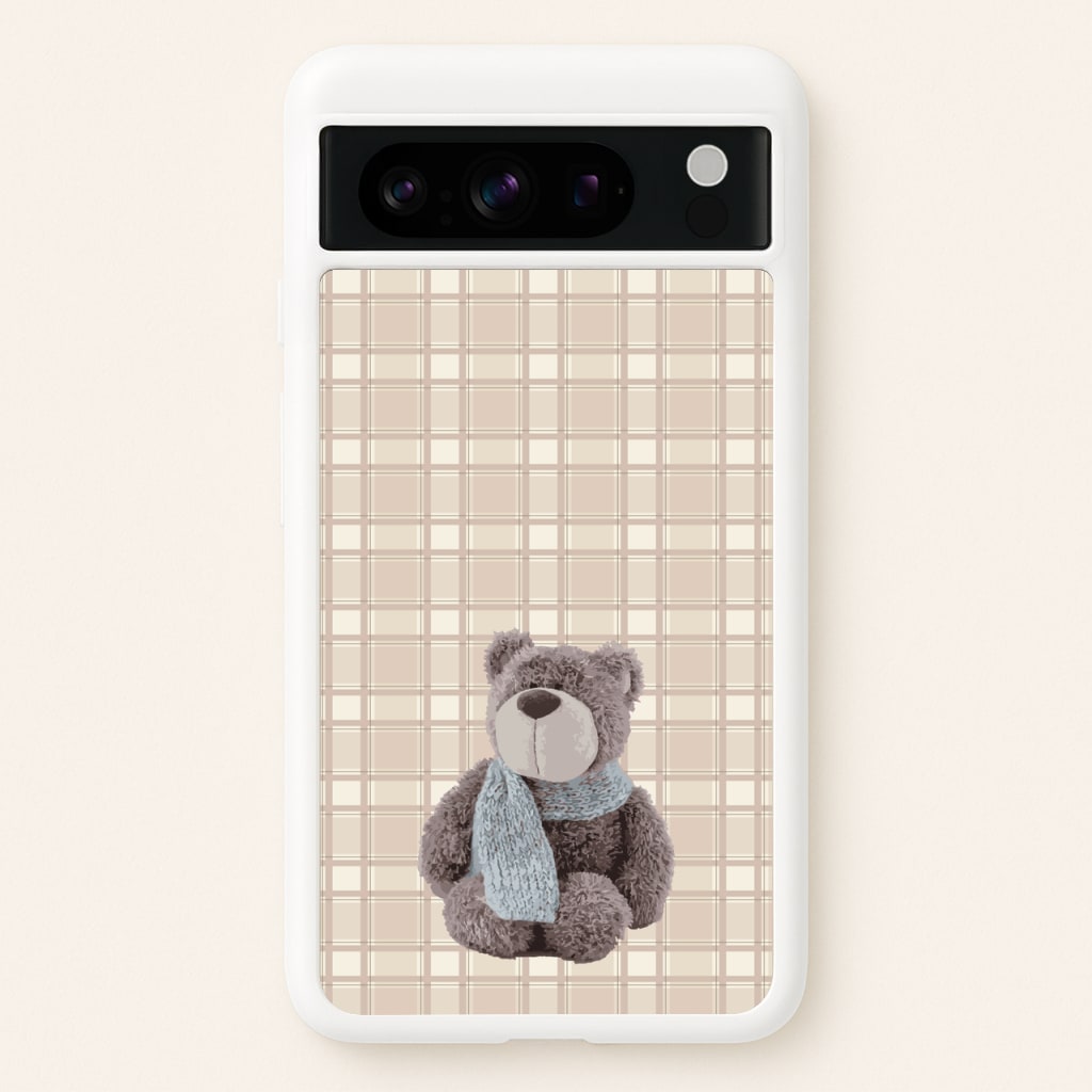 Tartan Teddy Bear - Clean Girl Aesthetic Phone Case for Google Pixel 8 Pro