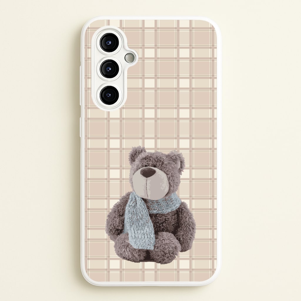Tartan Teddy Bear - Clean Girl Aesthetic Phone Case for Galaxy A54