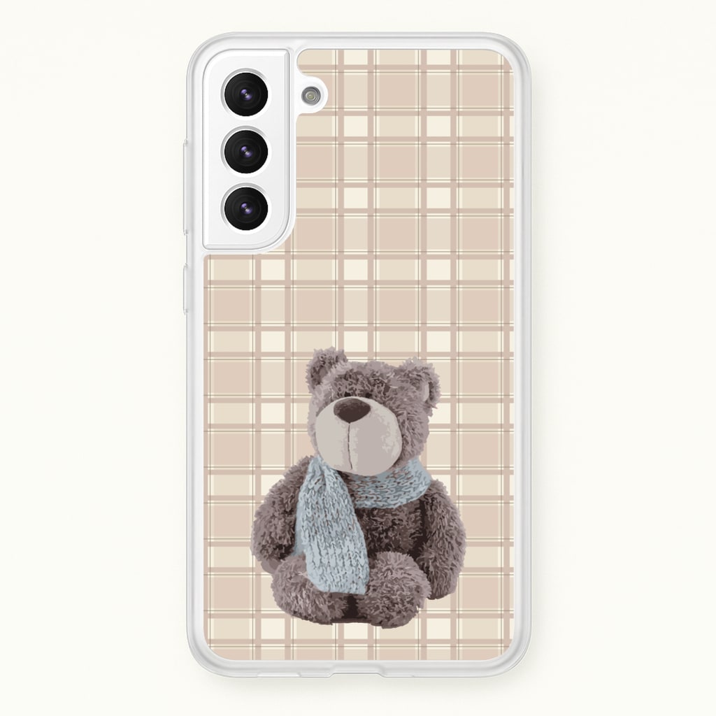 Tartan Teddy Bear - Clean Girl Aesthetic Phone Case for Galaxy S22 Plus