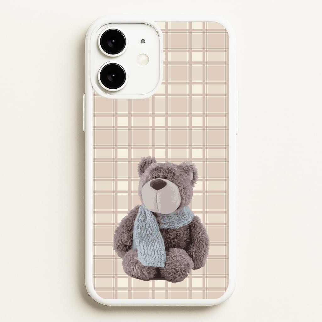 Tartan Teddy Bear - Clean Girl Aesthetic Phone Case for iPhone 11