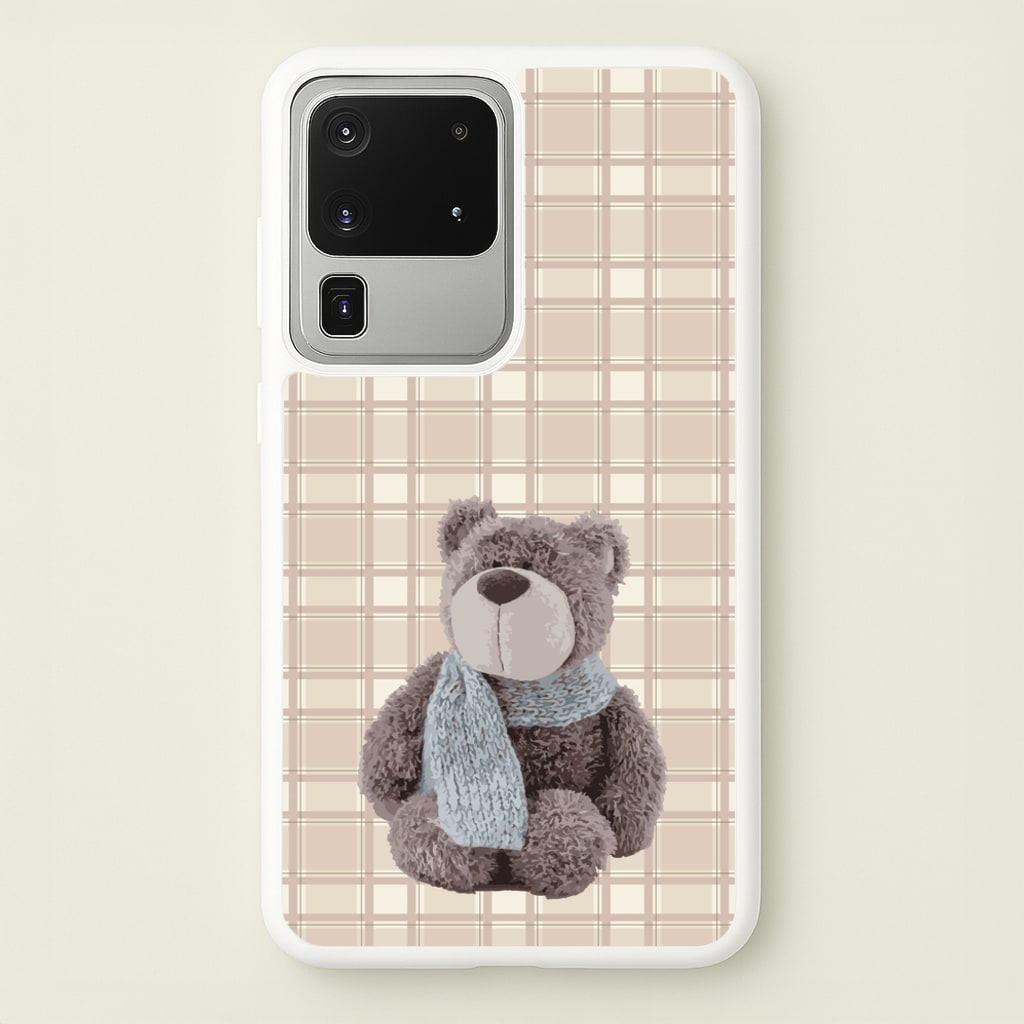 Tartan Teddy Bear - Clean Girl Aesthetic Phone Case for Galaxy S20 Ultra