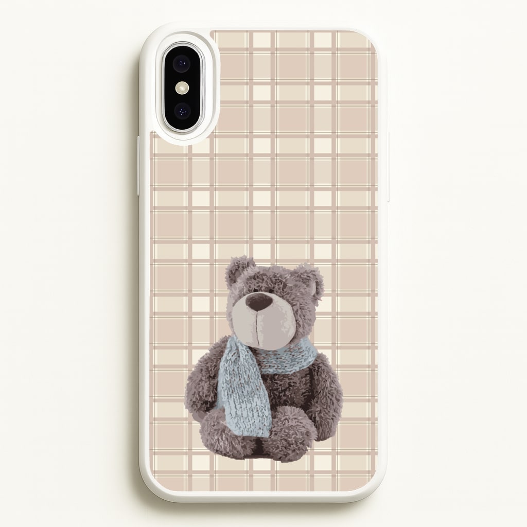 Tartan Teddy Bear - Clean Girl Aesthetic Phone Case for iPhone XS Max