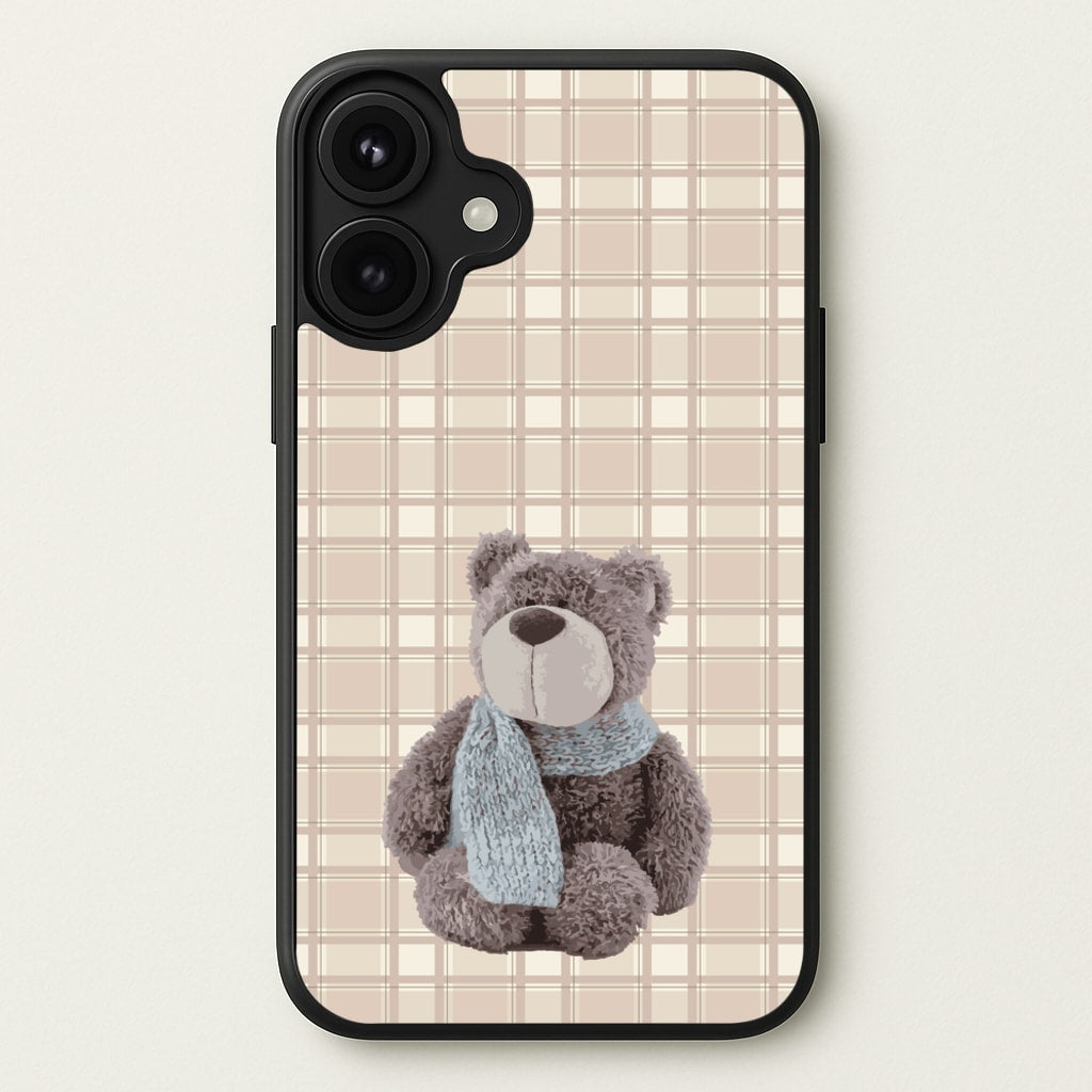 Tartan Teddy Bear Phone Case for iPhone 17