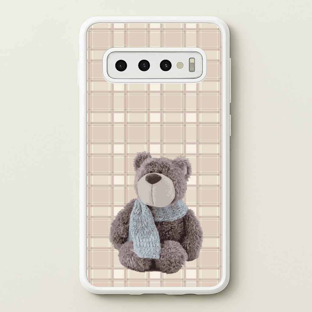 Tartan Teddy Bear - Clean Girl Aesthetic Phone Case for Galaxy S10