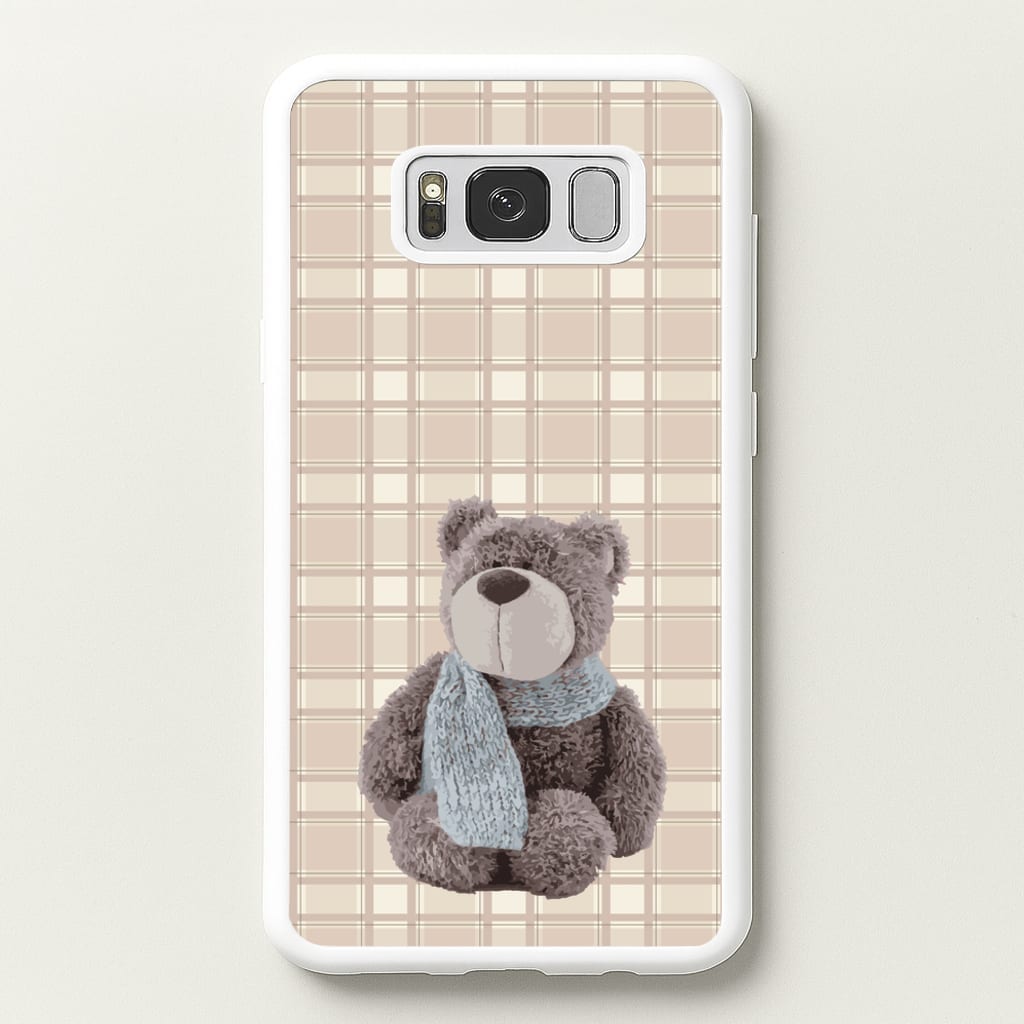 Tartan Teddy Bear - Clean Girl Aesthetic Phone Case for Galaxy S8