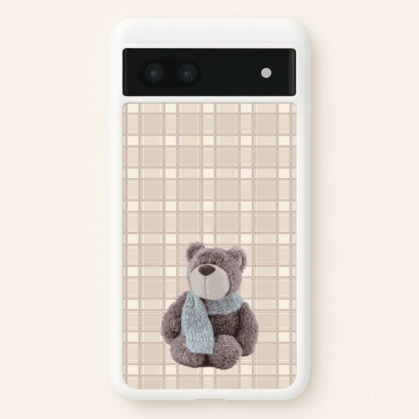 Tartan Teddy Bear - Clean Girl Aesthetic Phone Case for Google Pixel 6a