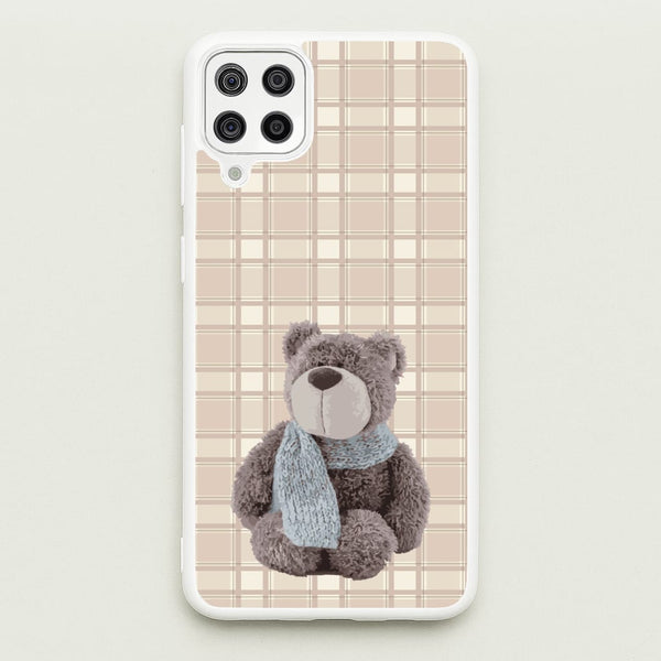 Tartan Teddy Bear - Clean Girl Aesthetic Phone Case for Galaxy A12