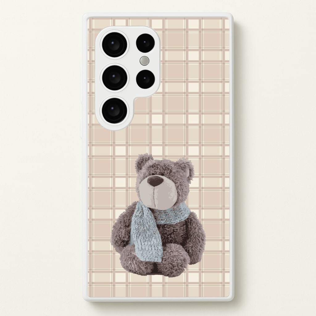 Tartan Teddy Bear - Clean Girl Aesthetic Phone Case for Galaxy S24 Ultra