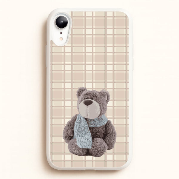 Tartan Teddy Bear - Clean Girl Aesthetic Phone Case for iPhone XR