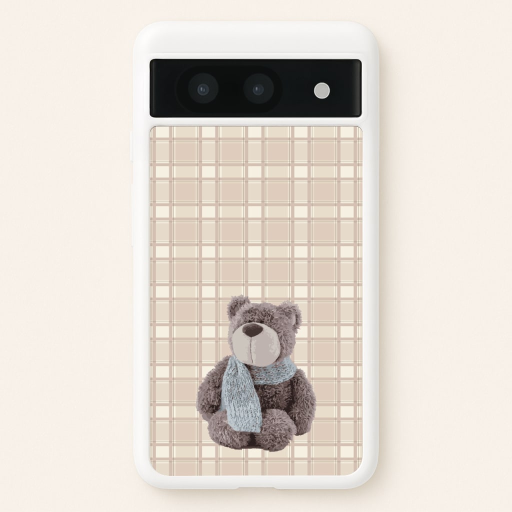 Tartan Teddy Bear - Clean Girl Aesthetic Phone Case for Google Pixel 8a