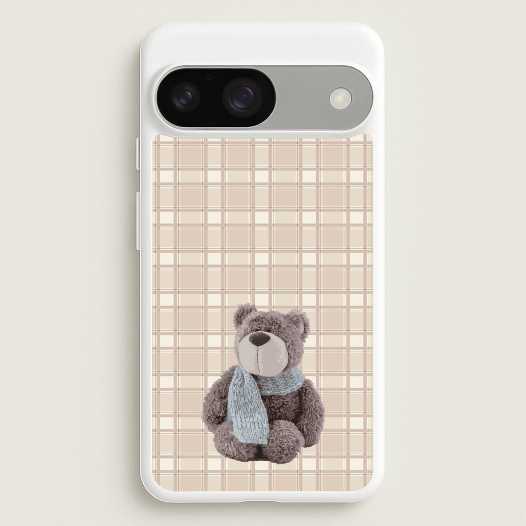Tartan Teddy Bear - Clean Girl Aesthetic Phone Case for Google Pixel 9 / 9 Pro