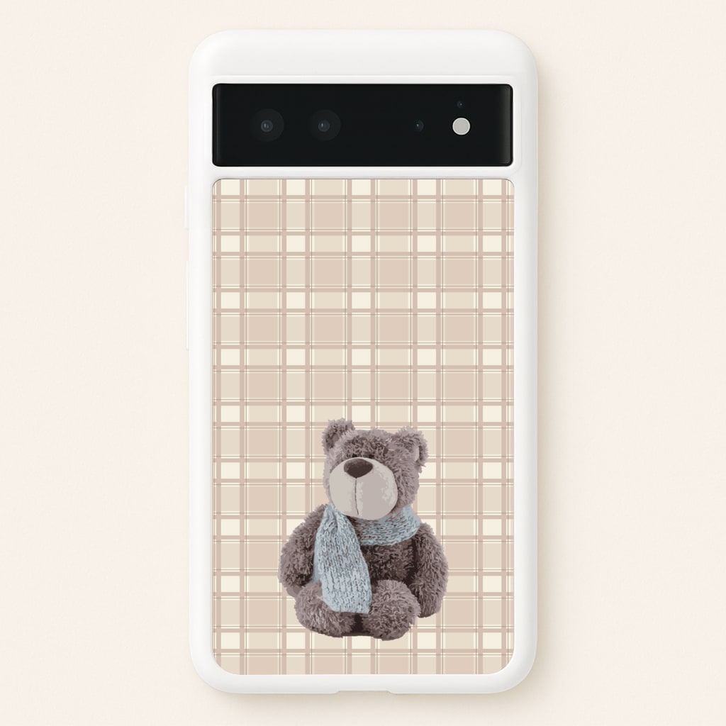Tartan Teddy Bear - Clean Girl Aesthetic Phone Case for Google Pixel 6