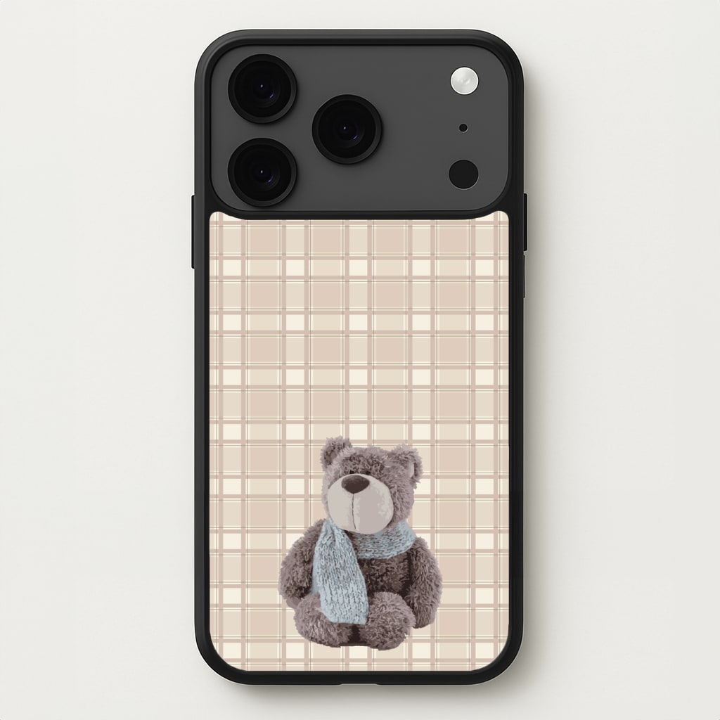 Tartan Teddy Bear Phone Case for iPhone 17 Pro