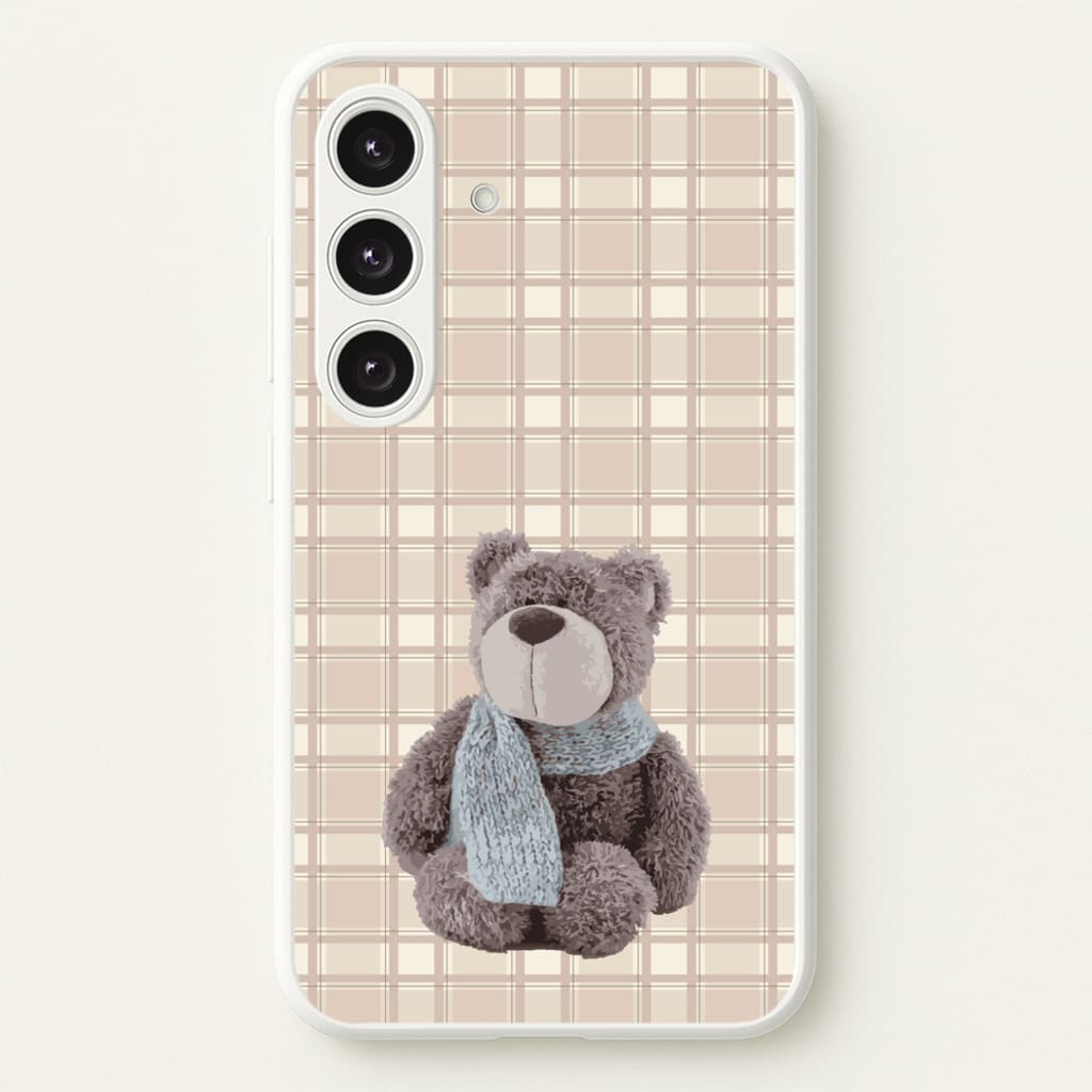 Tartan Teddy Bear - Clean Girl Aesthetic Phone Case for Galaxy S24 Plus
