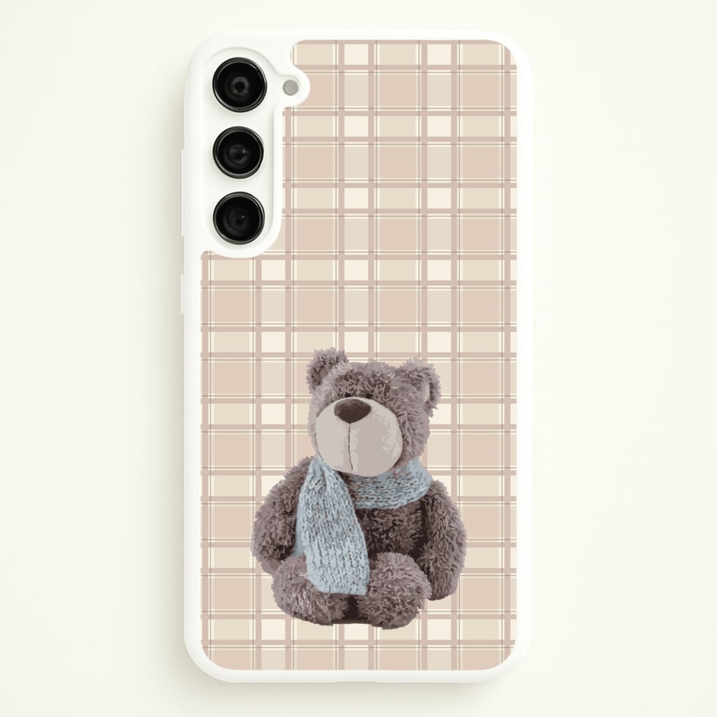 Tartan Teddy Bear - Clean Girl Aesthetic Phone Case for Galaxy S23
