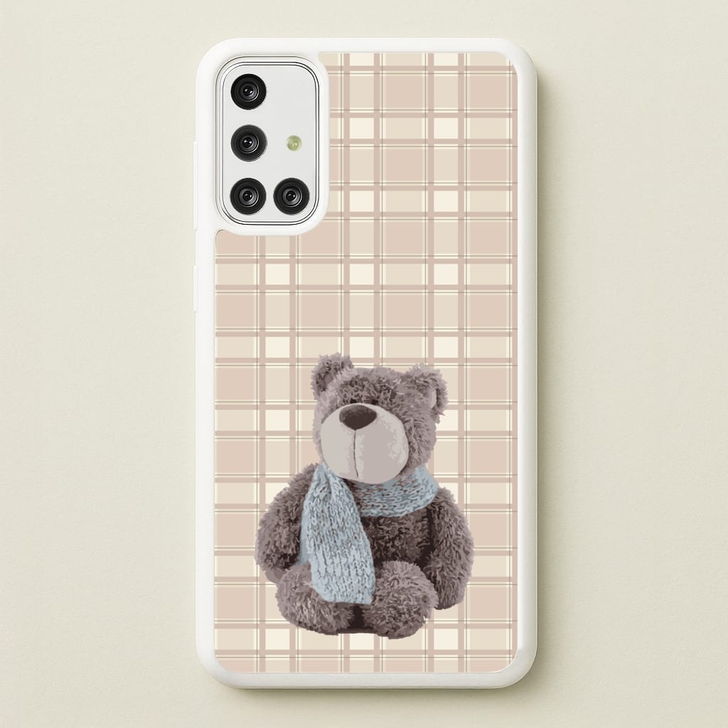 Tartan Teddy Bear - Clean Girl Aesthetic Phone Case for Galaxy A71