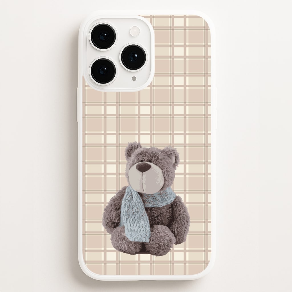 Tartan Teddy Bear - Clean Girl Aesthetic Phone Case for iPhone 11 Pro