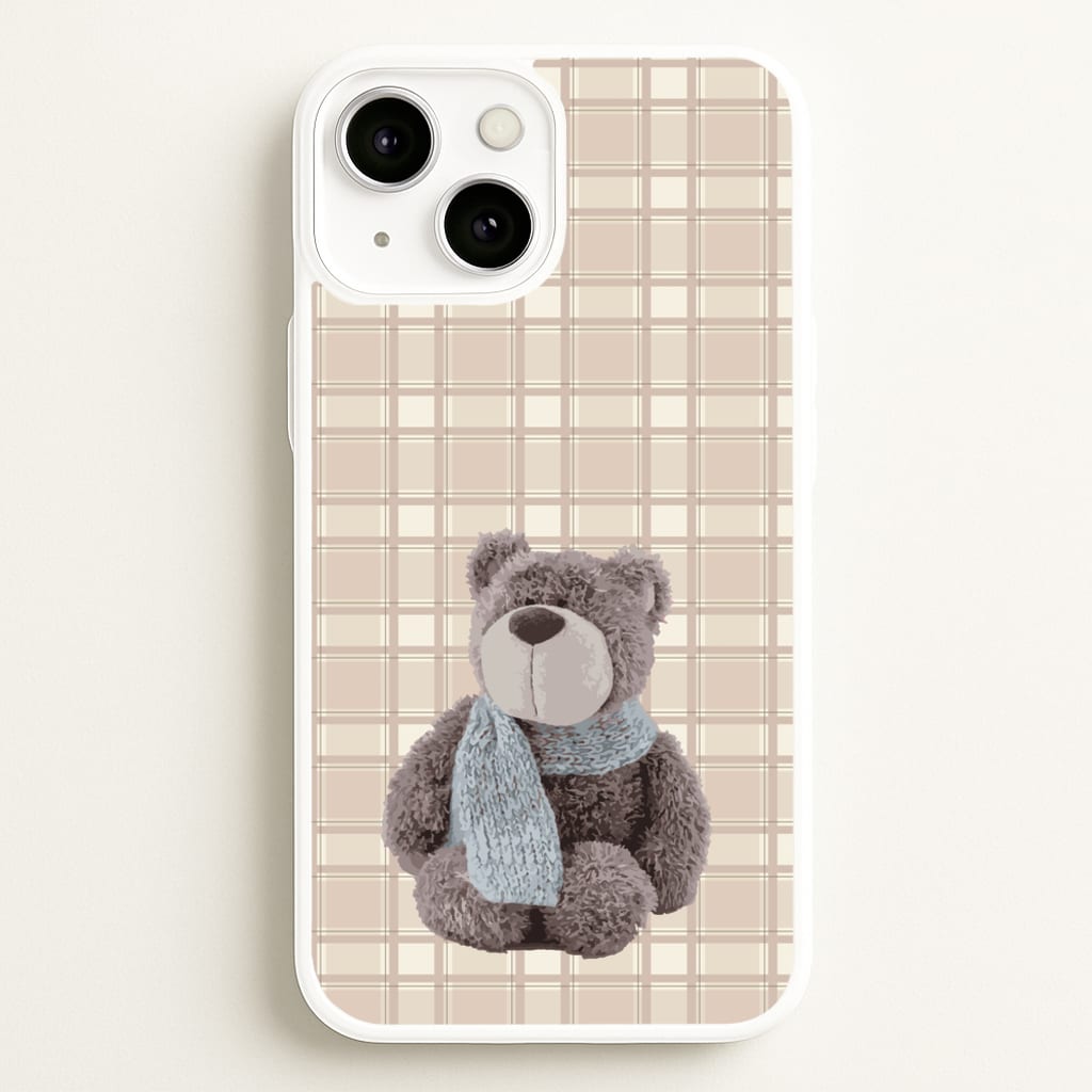 Tartan Teddy Bear - Clean Girl Aesthetic Phone Case for iPhone 13 Mini