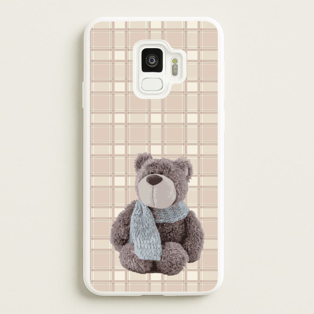 Tartan Teddy Bear - Clean Girl Aesthetic Phone Case for Galaxy S9