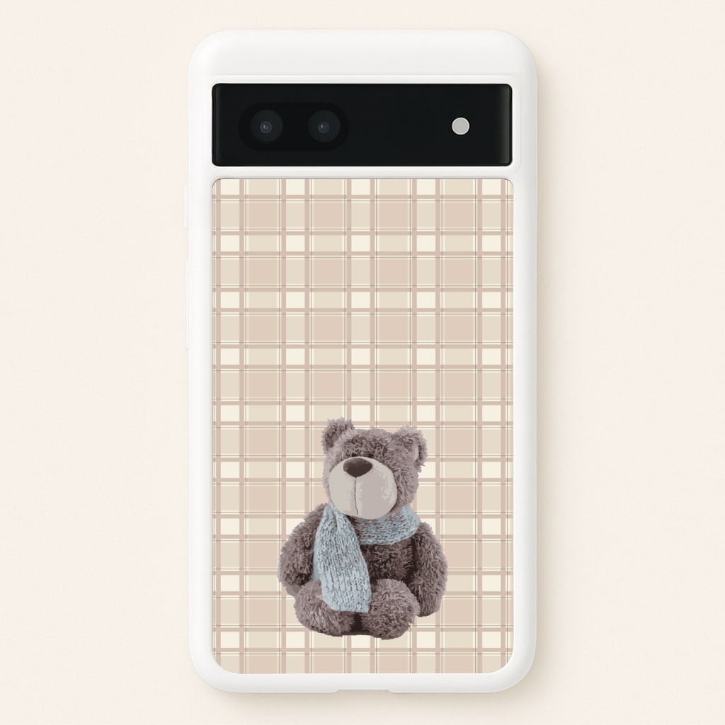 Tartan Teddy Bear - Clean Girl Aesthetic Phone Case for Google Pixel 6a