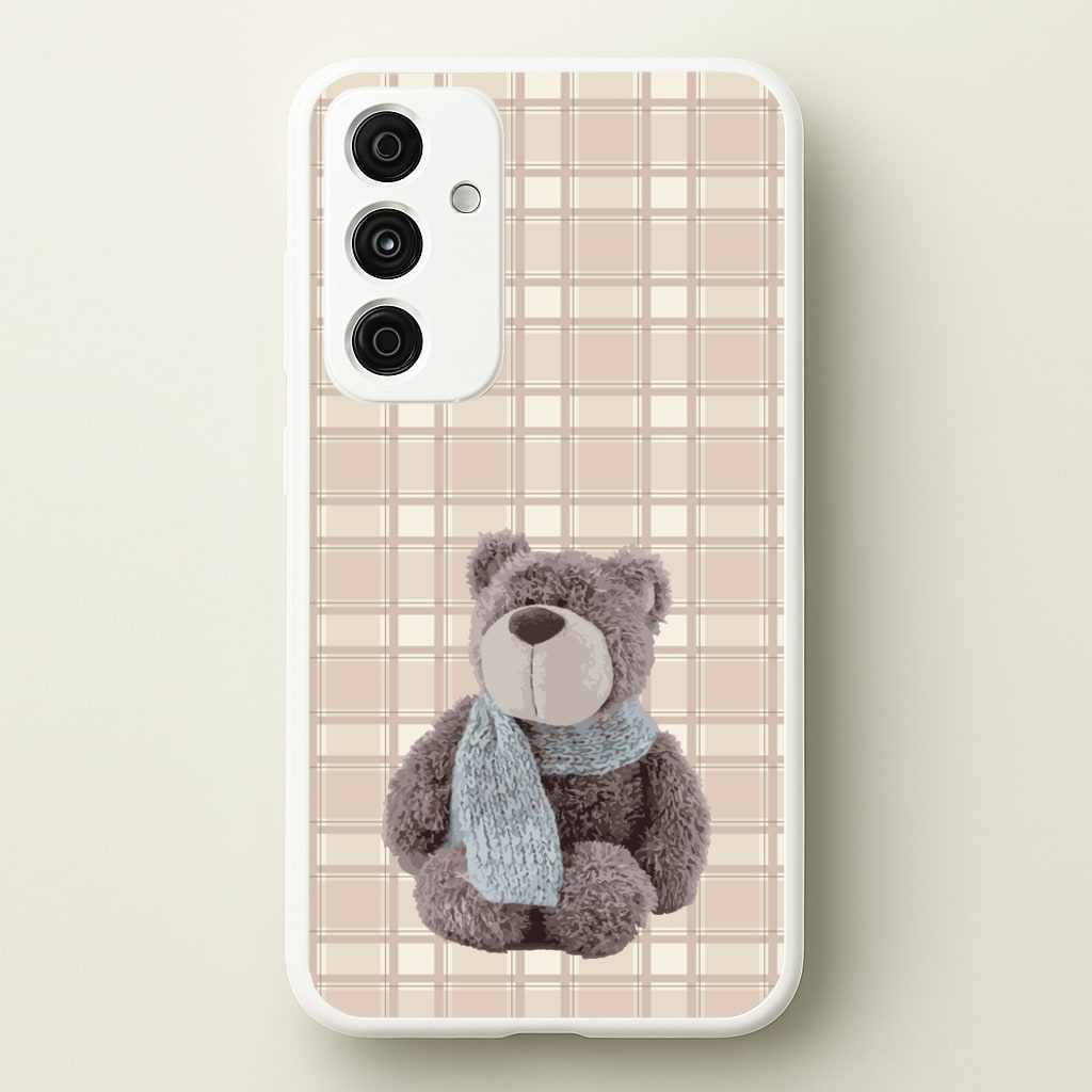 Tartan Teddy Bear - Clean Girl Aesthetic Phone Case for Galaxy A35