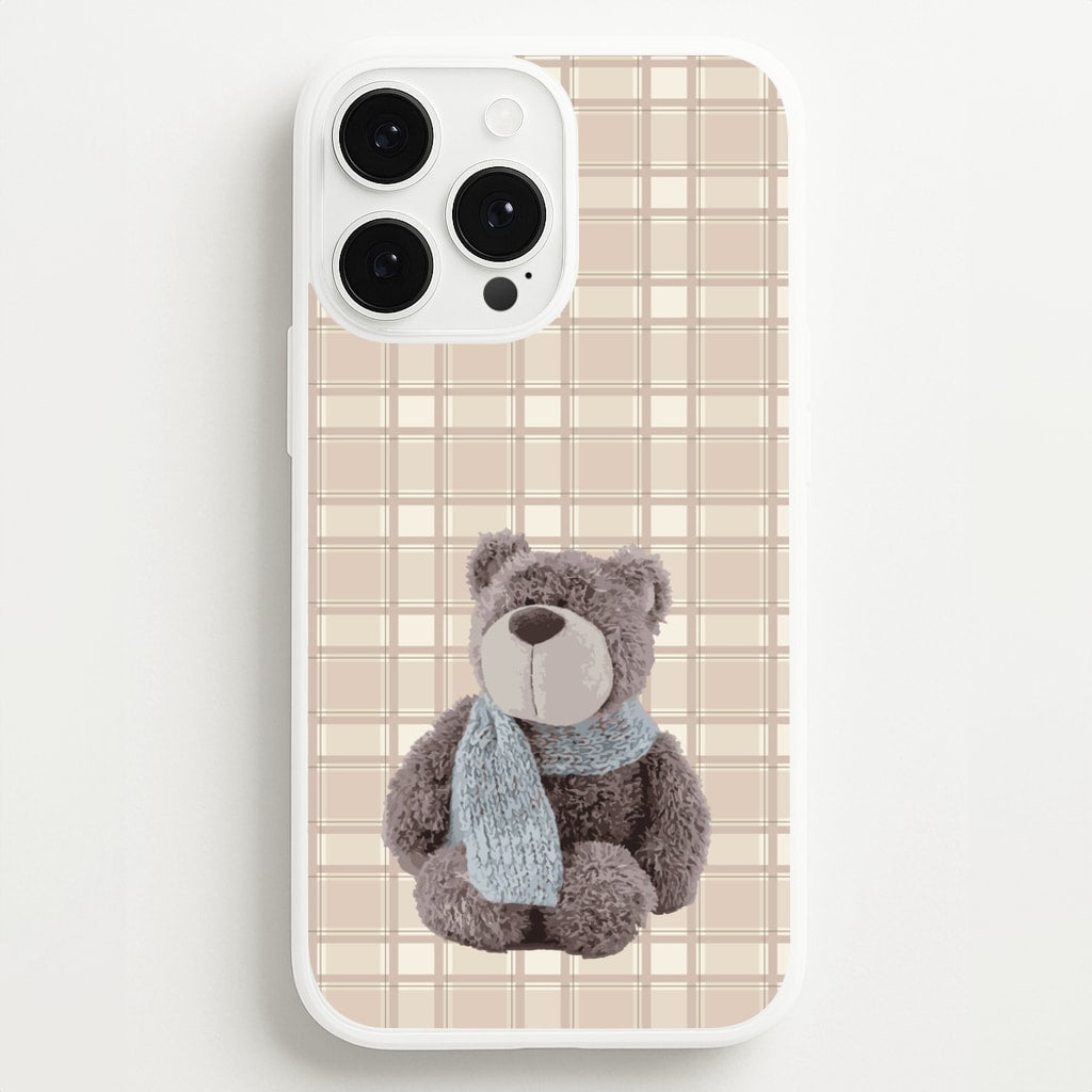 Tartan Teddy Bear - Clean Girl Aesthetic Phone Case for iPhone 13 Pro Max