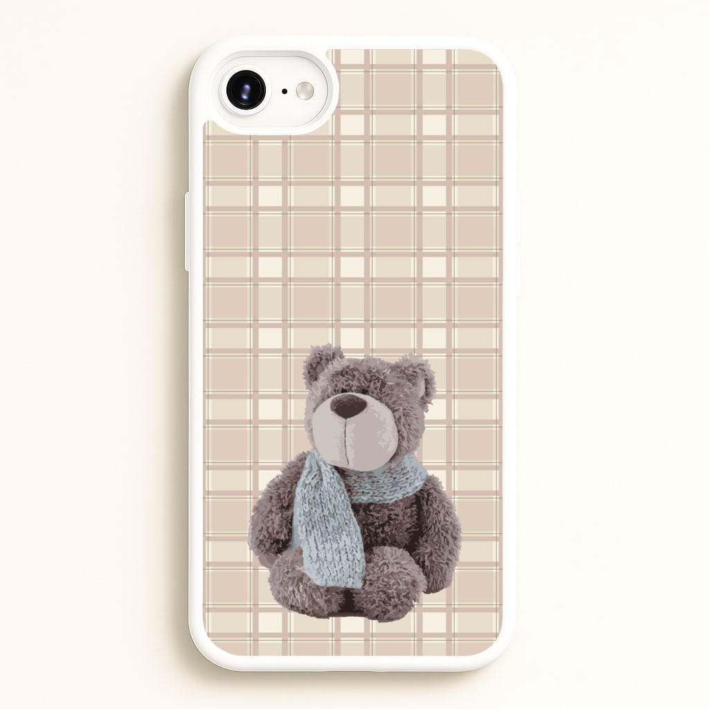 Tartan Teddy Bear - Clean Girl Aesthetic Phone Case for iPhone 6 / 7 / 8 / SE