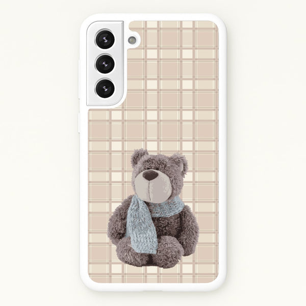 Tartan Teddy Bear - Clean Girl Aesthetic Phone Case for Galaxy S21FE