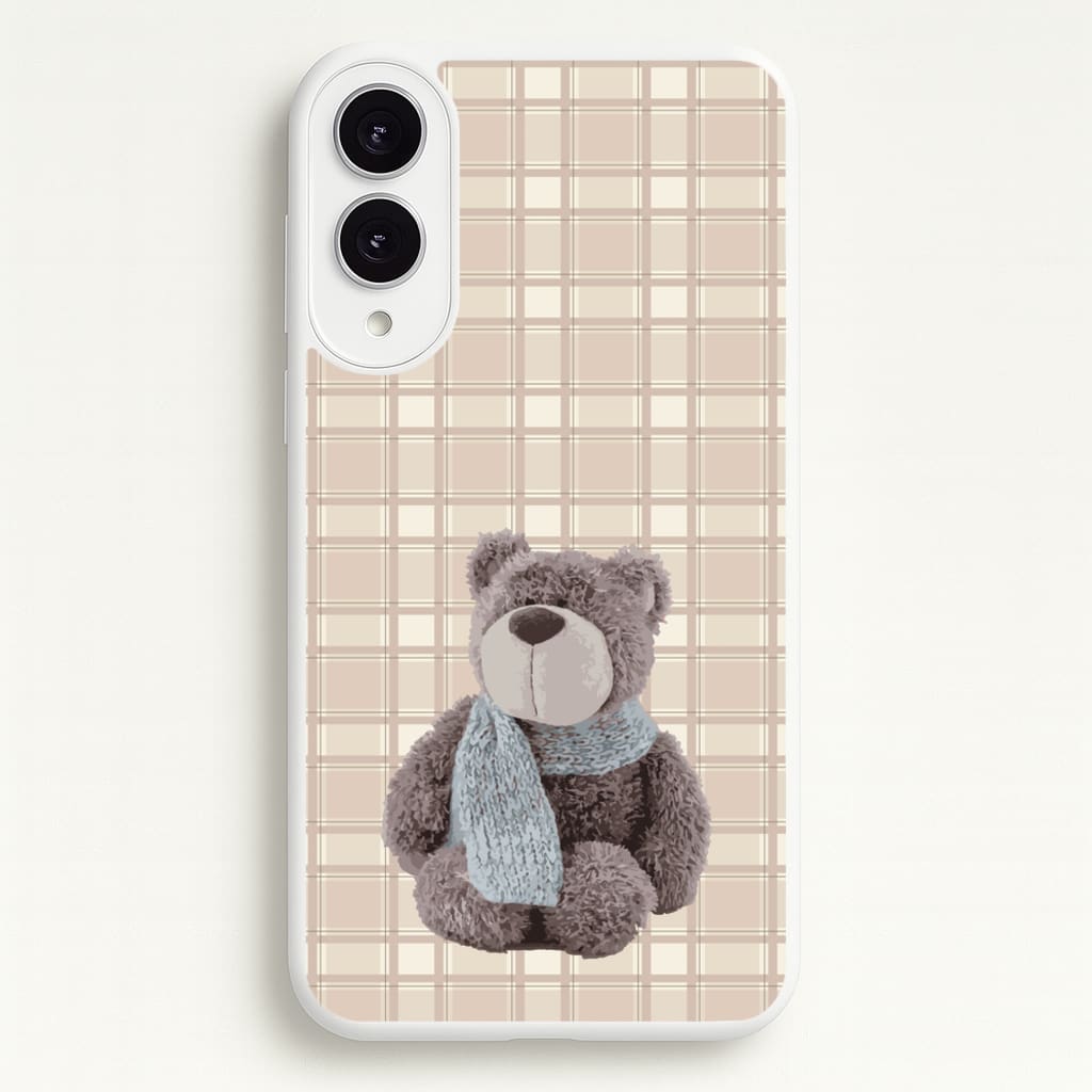Tartan Teddy Bear - Clean Girl Aesthetic Phone Case for Galaxy S25 Edge