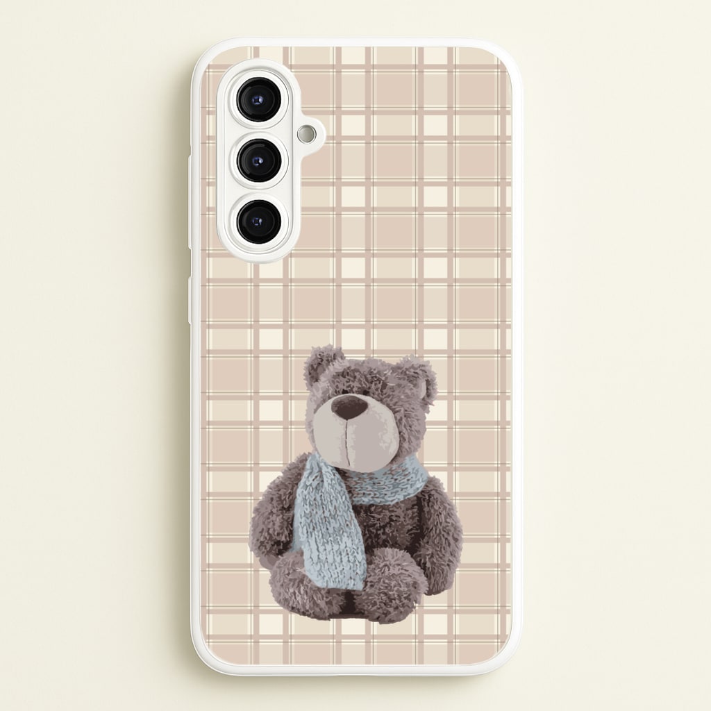 Tartan Teddy Bear - Clean Girl Aesthetic Phone Case for Galaxy A16