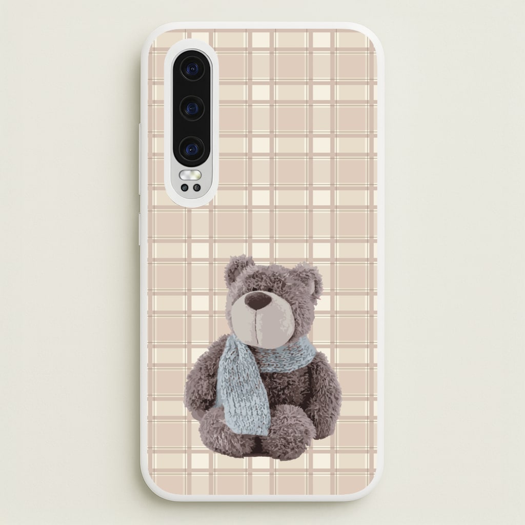 Tartan Teddy Bear - Clean Girl Aesthetic Phone Case for Huawei P30