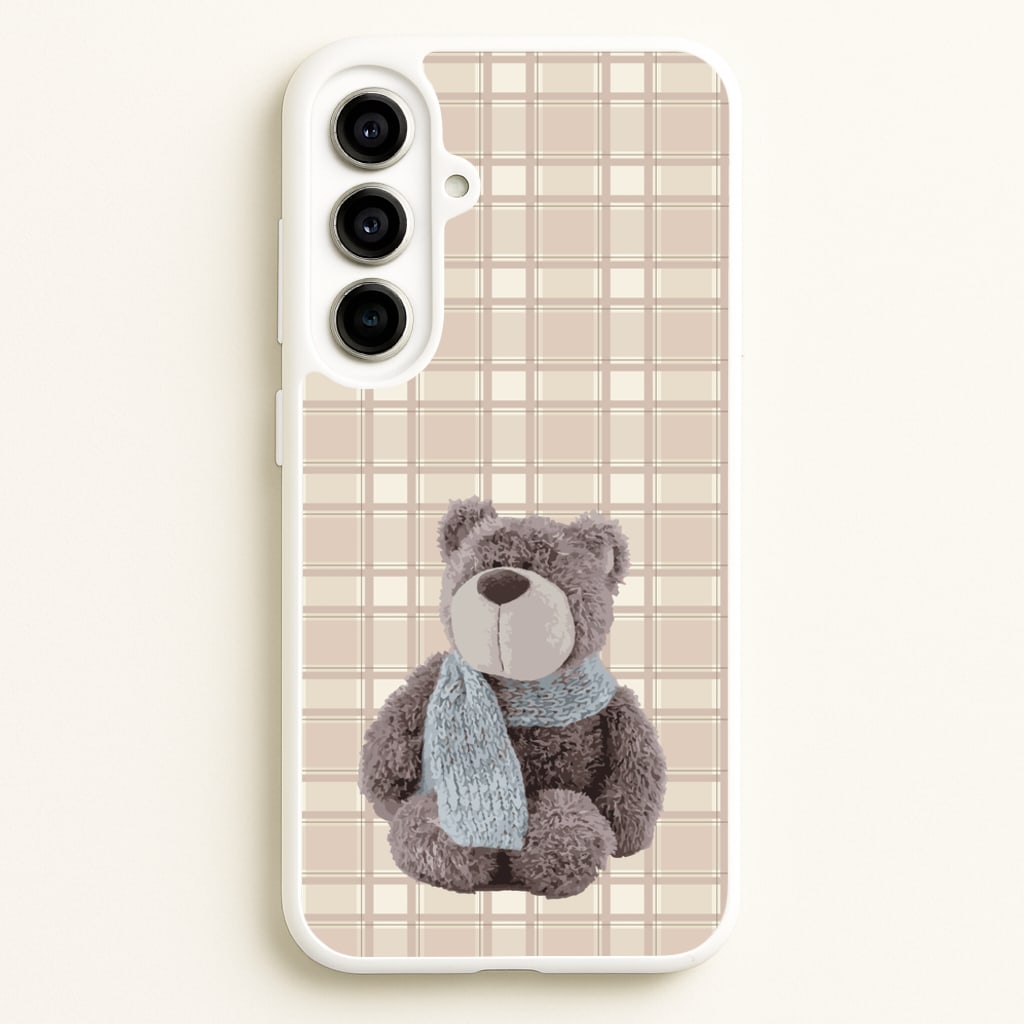 Tartan Teddy Bear - Clean Girl Aesthetic Phone Case for Galaxy A56