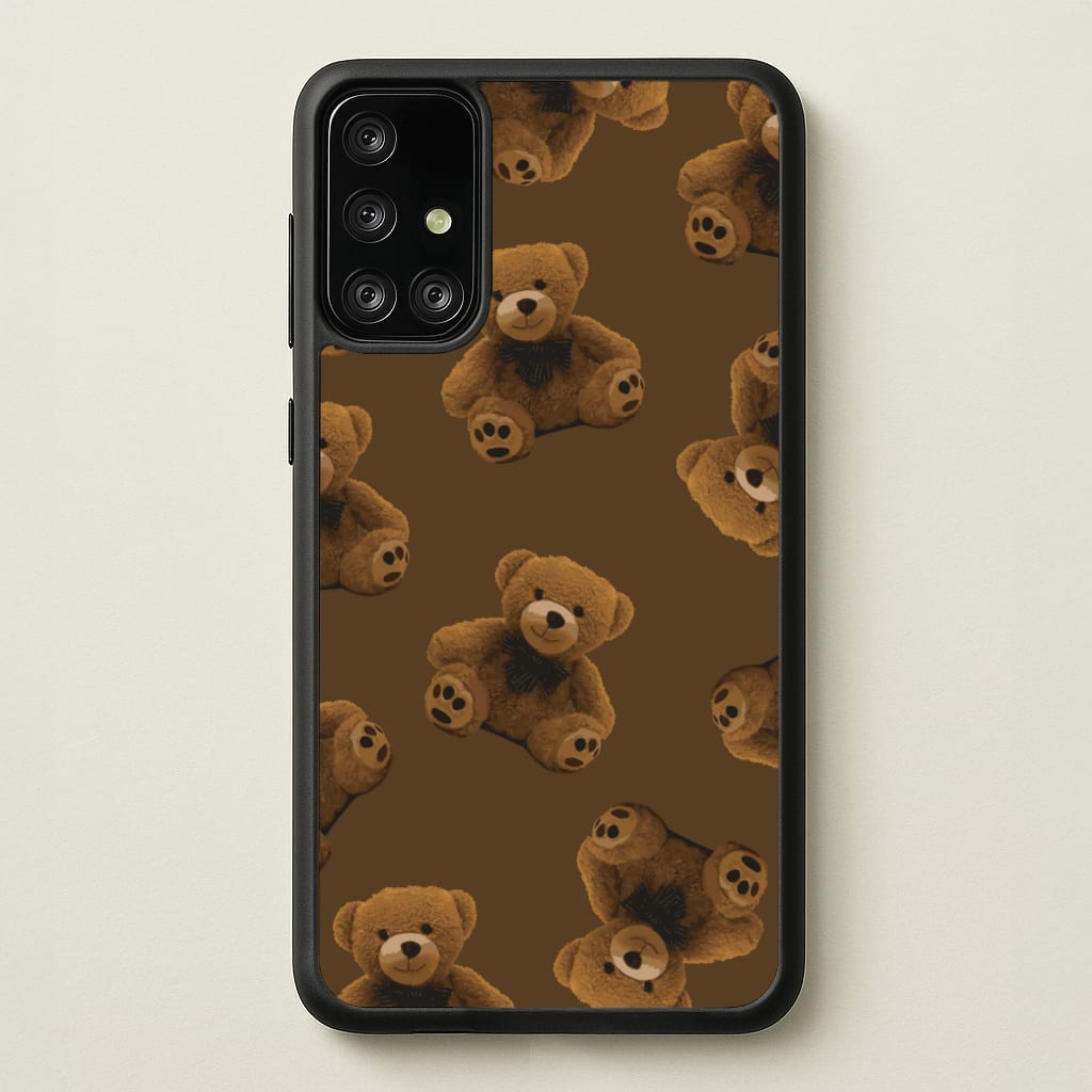 Cute Brown Bear Pattern - Clean Girl Aesthetic Phone Case for Galaxy A71