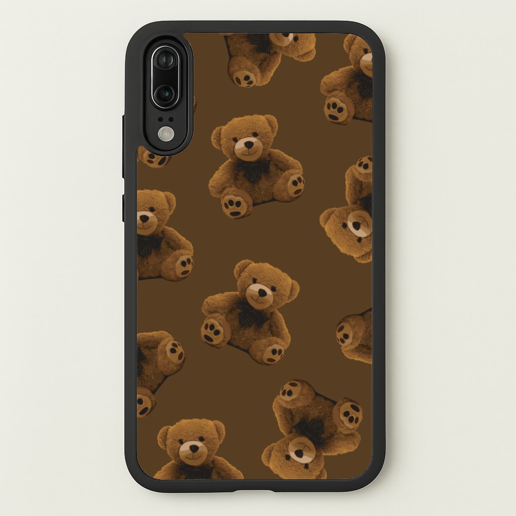 Cute Brown Bear Pattern - Clean Girl Aesthetic Phone Case for Huawei P20