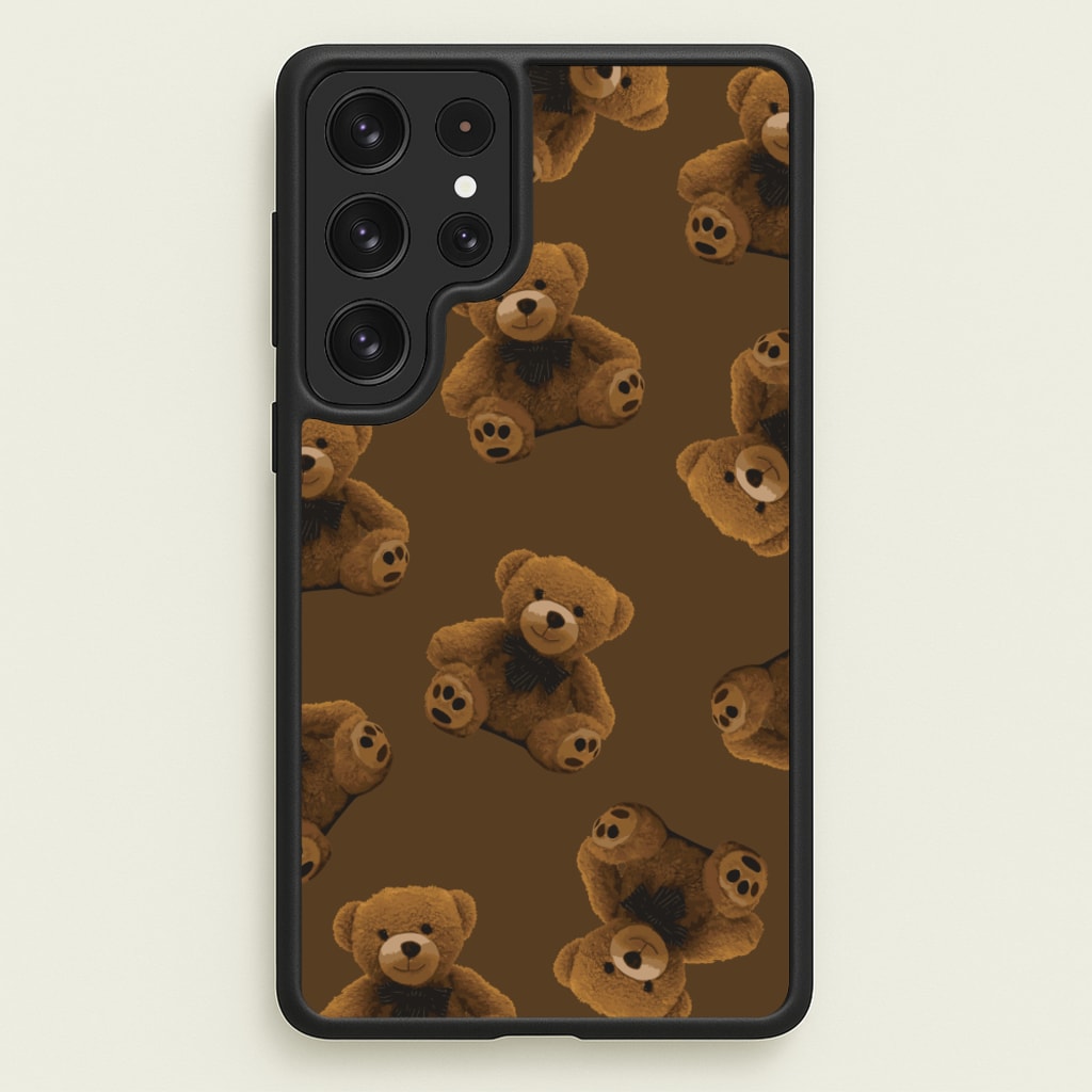 Cute Brown Bear Pattern - Clean Girl Aesthetic Phone Case for Galaxy S22 Ultra