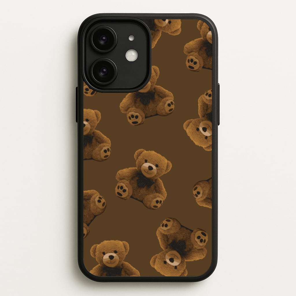 Cute Brown Bear Pattern - Clean Girl Aesthetic Phone Case for iPhone 11