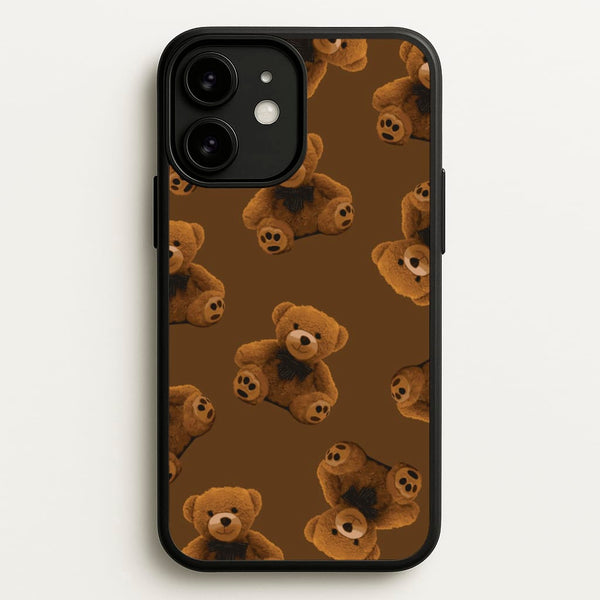 Cute Brown Bear Pattern - Clean Girl Aesthetic Phone Case for iPhone 11