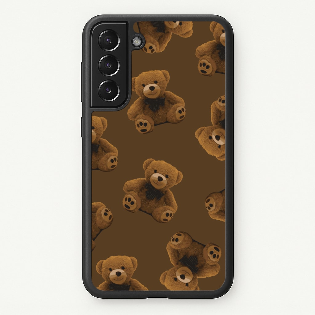Cute Brown Bear Pattern - Clean Girl Aesthetic Phone Case for Galaxy S21