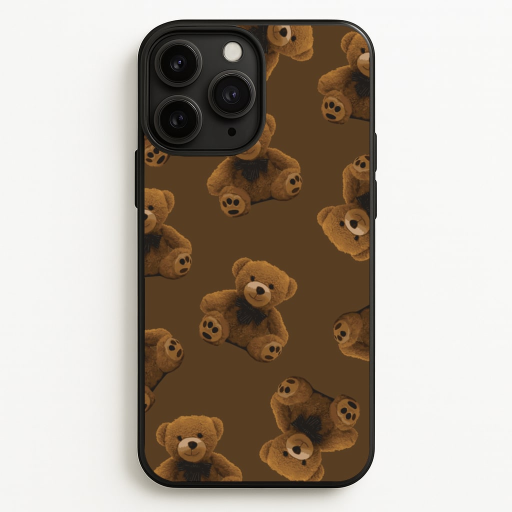 Cute Brown Bear Pattern - Clean Girl Aesthetic Phone Case for iPhone 11 Pro Max