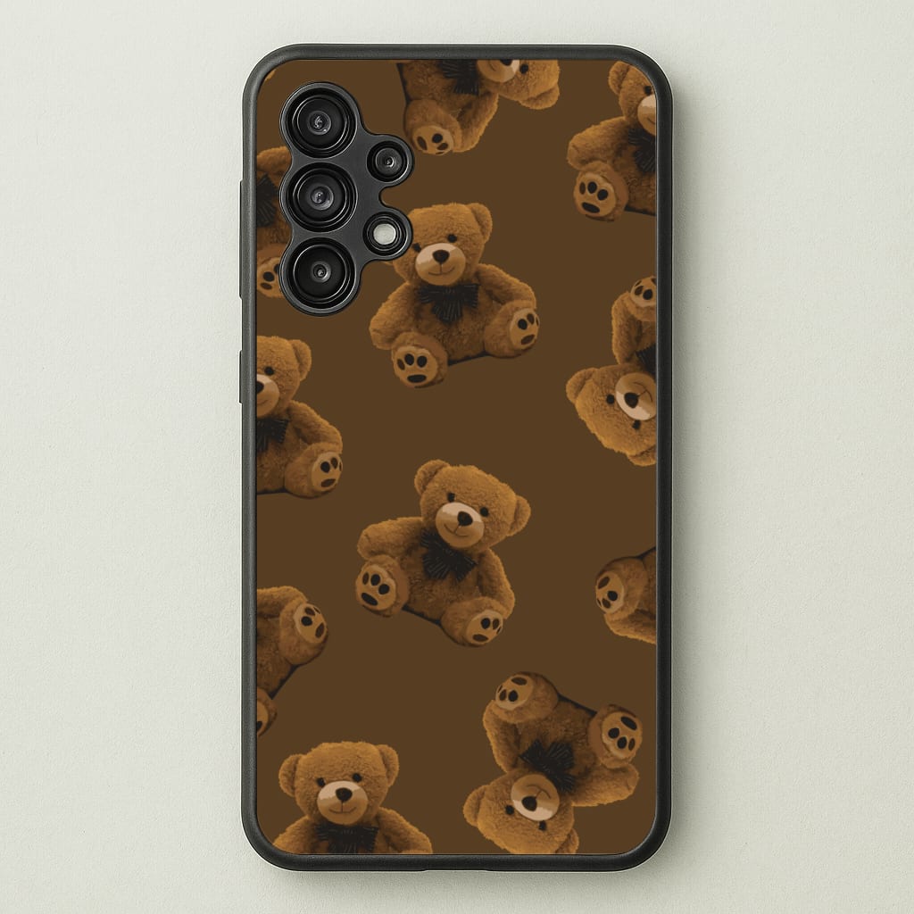 Cute Brown Bear Pattern - Clean Girl Aesthetic Phone Case for Galaxy A13