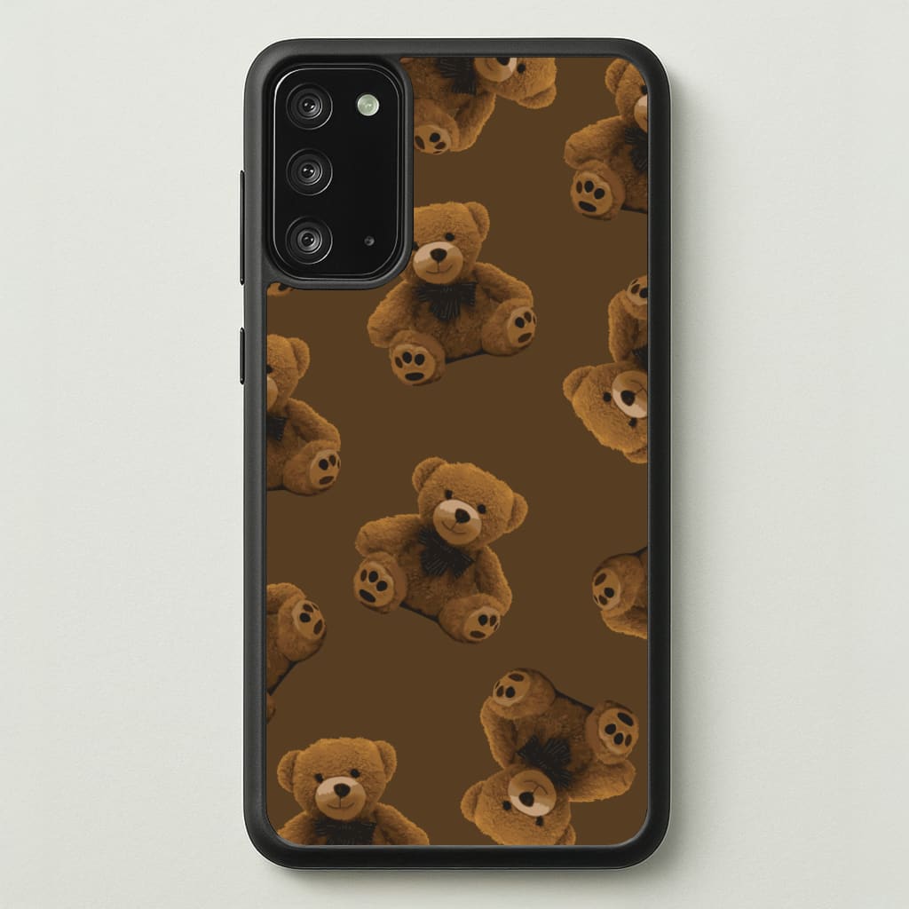 Cute Brown Bear Pattern - Clean Girl Aesthetic Phone Case for Galaxy Note 20