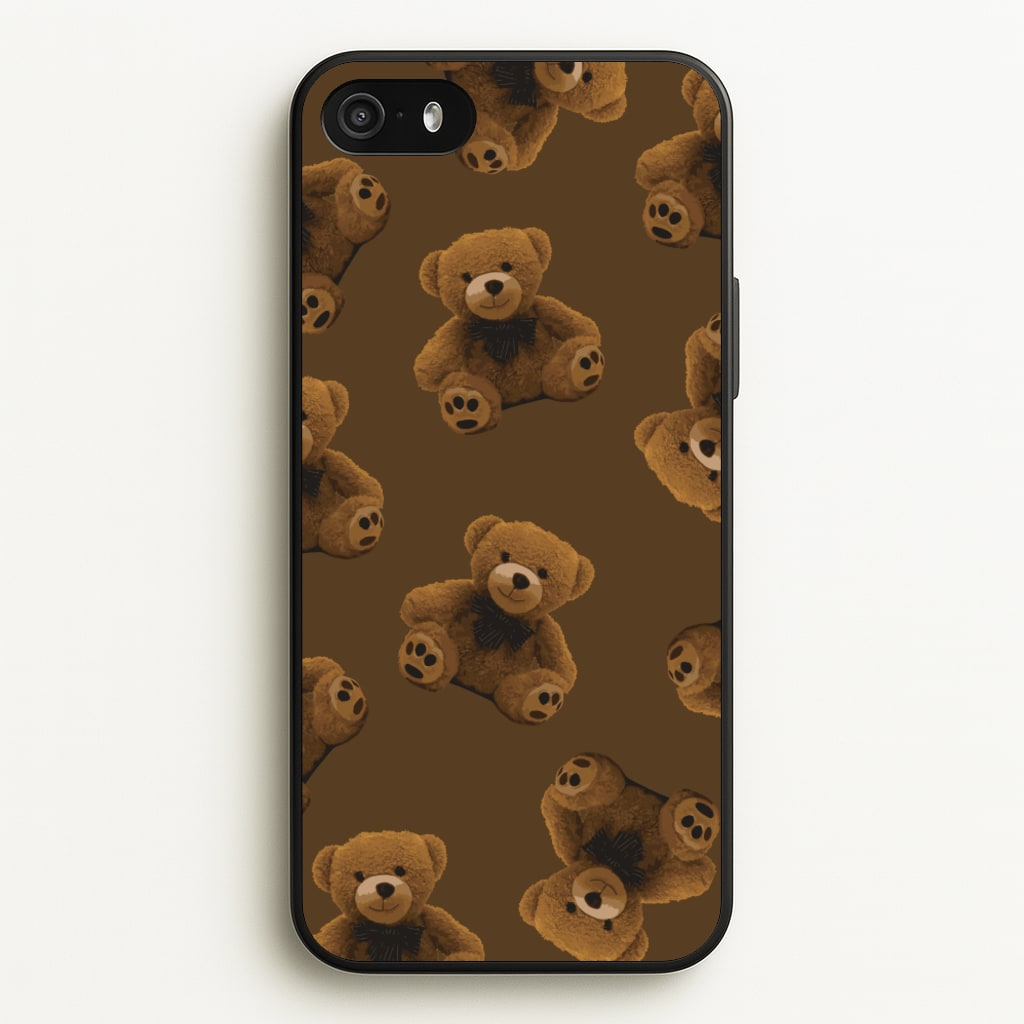 Cute Brown Bear Pattern - Clean Girl Aesthetic Phone Case for iPhone 5 / 5s / SE 2016