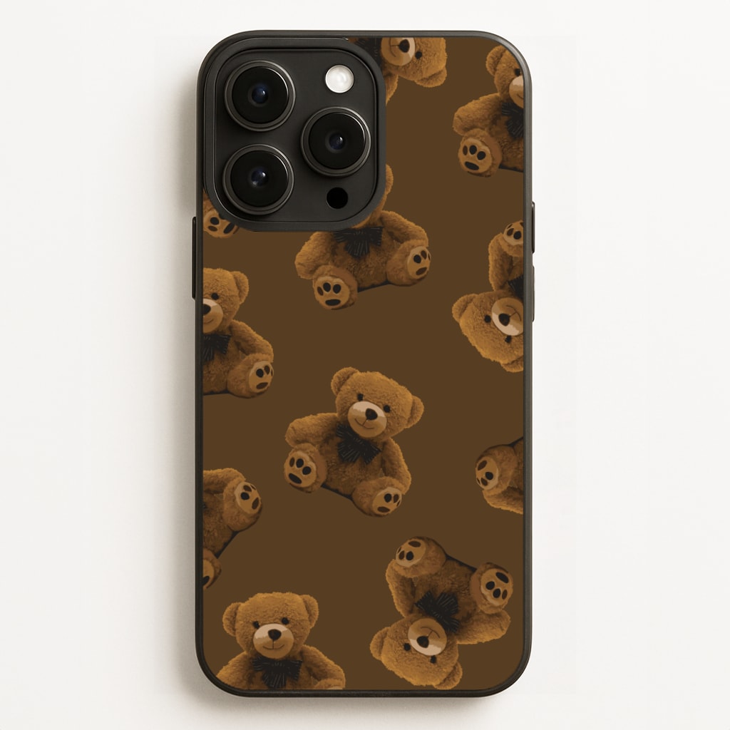 Cute Brown Bear Pattern - Clean Girl Aesthetic Phone Case for iPhone 12 Pro Max