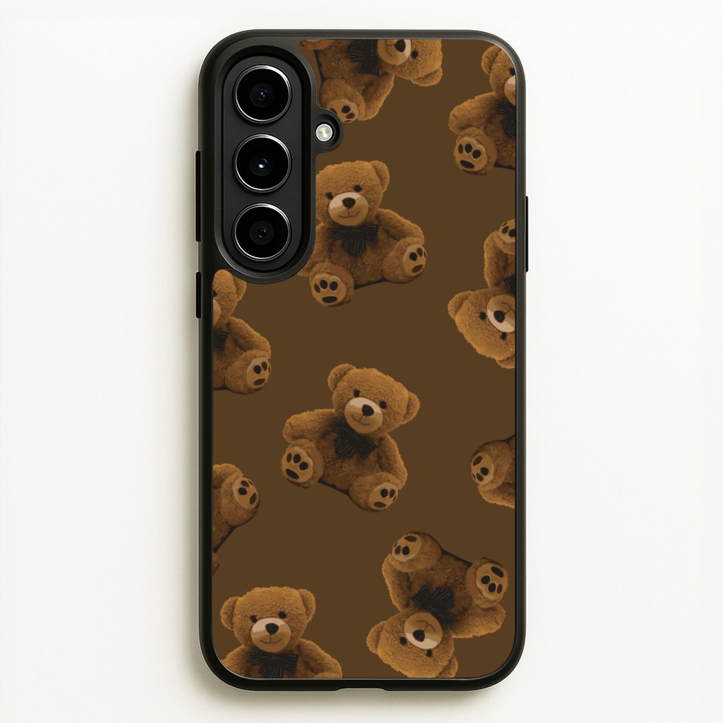 Cute Brown Bear Pattern - Clean Girl Aesthetic Phone Case for Galaxy A56