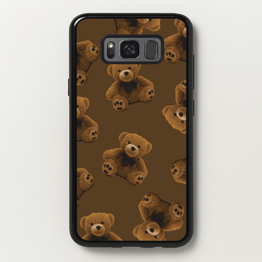 Cute Brown Bear Pattern - Clean Girl Aesthetic Phone Case for Galaxy S8