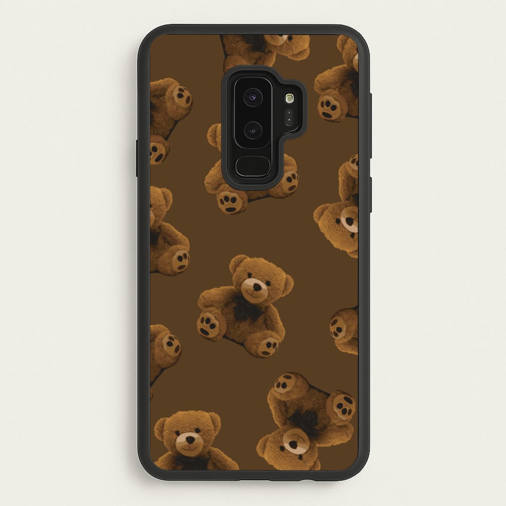 Cute Brown Bear Pattern - Clean Girl Aesthetic Phone Case for Galaxy S9 Plus