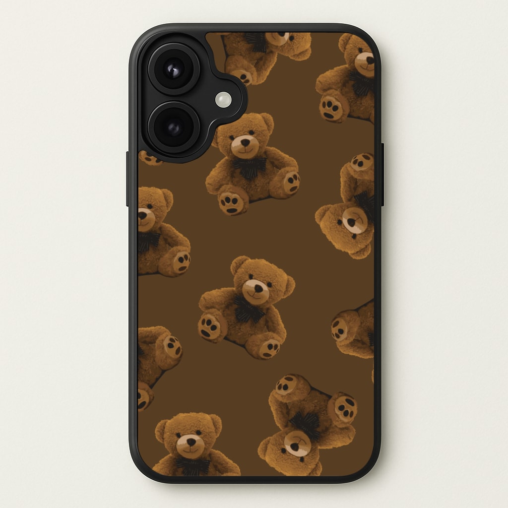 Cute Brown Bear Pattern Phone Case for iPhone 17