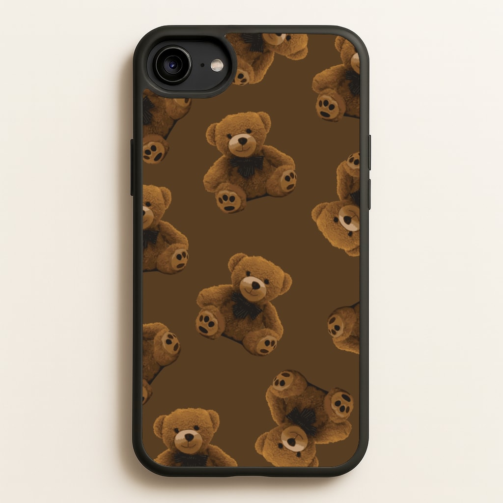 Cute Brown Bear Pattern - Clean Girl Aesthetic Phone Case for iPhone 6 / 7 / 8 / SE