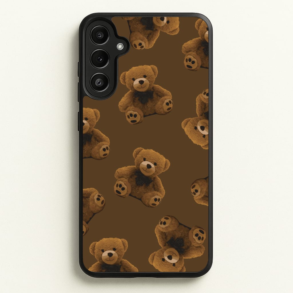 Cute Brown Bear Pattern - Clean Girl Aesthetic Phone Case for Galaxy A36